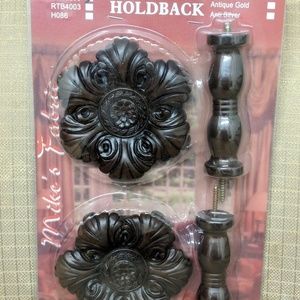 WOODEN CURTAIN AND DRAPERY HOLDBACK - 08 Mahogany